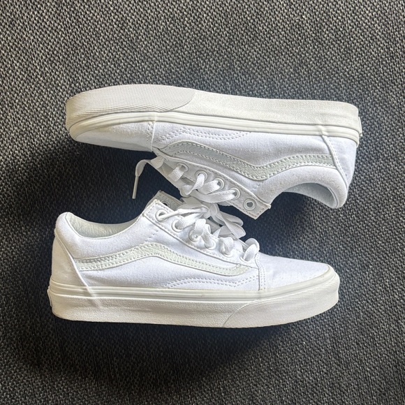 Vans Shoes - Vans White Canvas Low-Top Sneakers